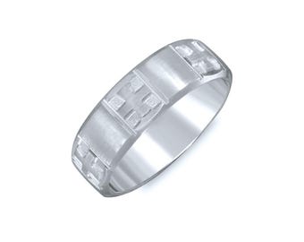 Modest Cross Wedding Band. 7mm