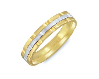 Brushed Center Wedding Band. 4mm