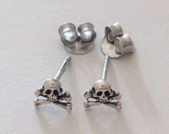 925 Sterling Silver Skull Stud Earrings, Skull Studs, Studs, Stud Earrings, Skulls,