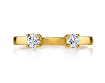 14K Gold Open Diamond Solitaire Ring, Open Diamond Ring, Open Solitaire Ring, Diamond Claw RIng, Diamond Cuff Ring