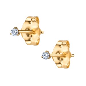 14K Gold Diamond Stud Earrings, Diamond Studs, Simple Diamond Studs, Mini Diamond Studs, Minimal Studs