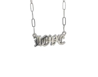 Old English Text Paper Chain Necklace