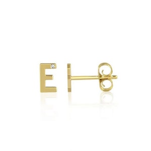 14k Mini Letter Stud Gold Letter  Earrings, Personalized Earrings, Mini Studs, Letter Studs