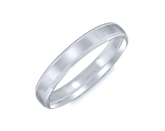 Double Milgrain Plain Wedding Band. 4mm