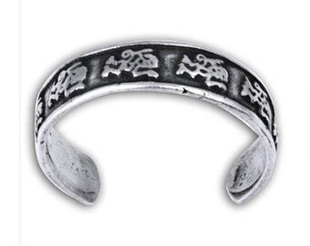 Tribal Design Sterling Silver Toe Ring, Tribal Adjustable Toe Ring, Tribal Design Toe Ring, Tribal Midi Ring Silver, Tribal Adjustable Ring