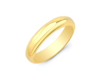 14K Gold Classic Plain Wedding Band 5mm