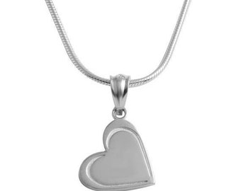 Mini Heart Charm Necklace, Classic  Heart Pendant Necklace, Mini Heart Charm