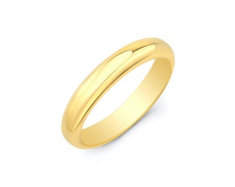 14K Gold Classic Plain Wedding Band 4mm