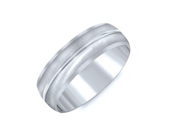 Classic Brushed-Finish Wedding Band. 6mm