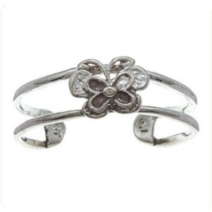 Sterling Silver Butterfly Adjustable Toe Ring , Butterfly  Adjustable Silver Ring, Butterfly  Toe Ring, Butterfly  Ring Silver