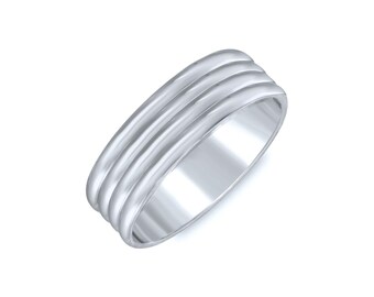 Extra Wide Polished Wedding Band. 7mm
