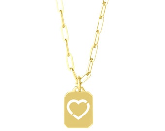 14k Heirloom Heart Pendant,  Sterling Silver Heart Necklace, Minimalist Heart Necklace, Silver Heart Chain, Valentines Day