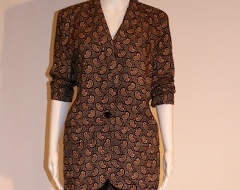 Vintage Fall Paisley Tunic Jacket by LizSport