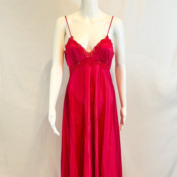 Vintage Halston Red Nylon Nightgown