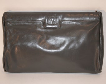 Vintage 1980s leather bag by Anne Klein, Vintage Clutch, Vintage Handbag