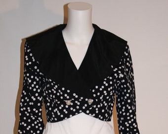 Vintage 80's Black and White Cropped Jacket