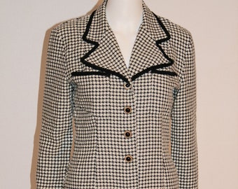 Vintage 1980s Houndstooth Blazer/ Jacket