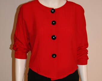 Vintage 80s Sassy Cropped Red Jacket