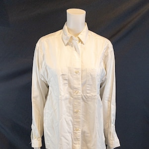 Vintage 90s Calvin Klein Sport White Cotton Blouse