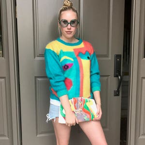 Vintage late 80s/early 90s Jeanne Pierre Sweater Picasso Motif