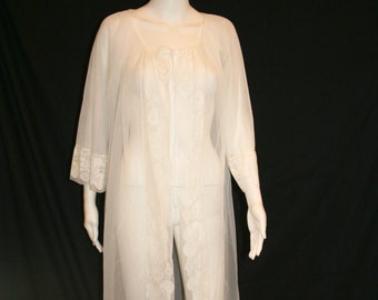 Vintage Miss Elaine Sheer Dressing Gown, Peignoir