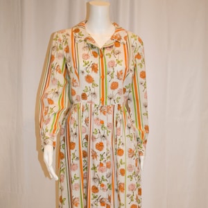 Vintage Floral Shirtwaist Dress, Butterfly Print