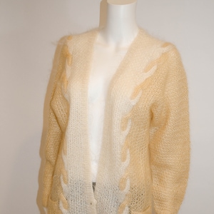 Vintage Ellen Tracy Creamy Mohair Cardigan Sweater