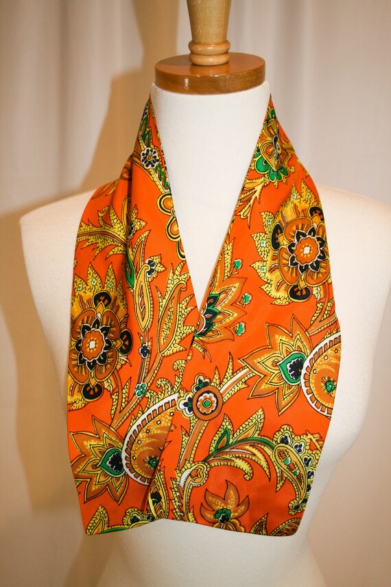 1960s Vintage Psychedelic Mod Paisley Scarf - image 2