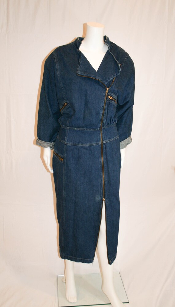 VIntage 1980s Structural Denim Dress by Nina Picca