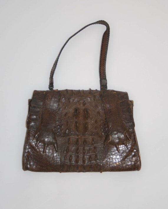 Vintage 1940s Hornback Alligator Purse