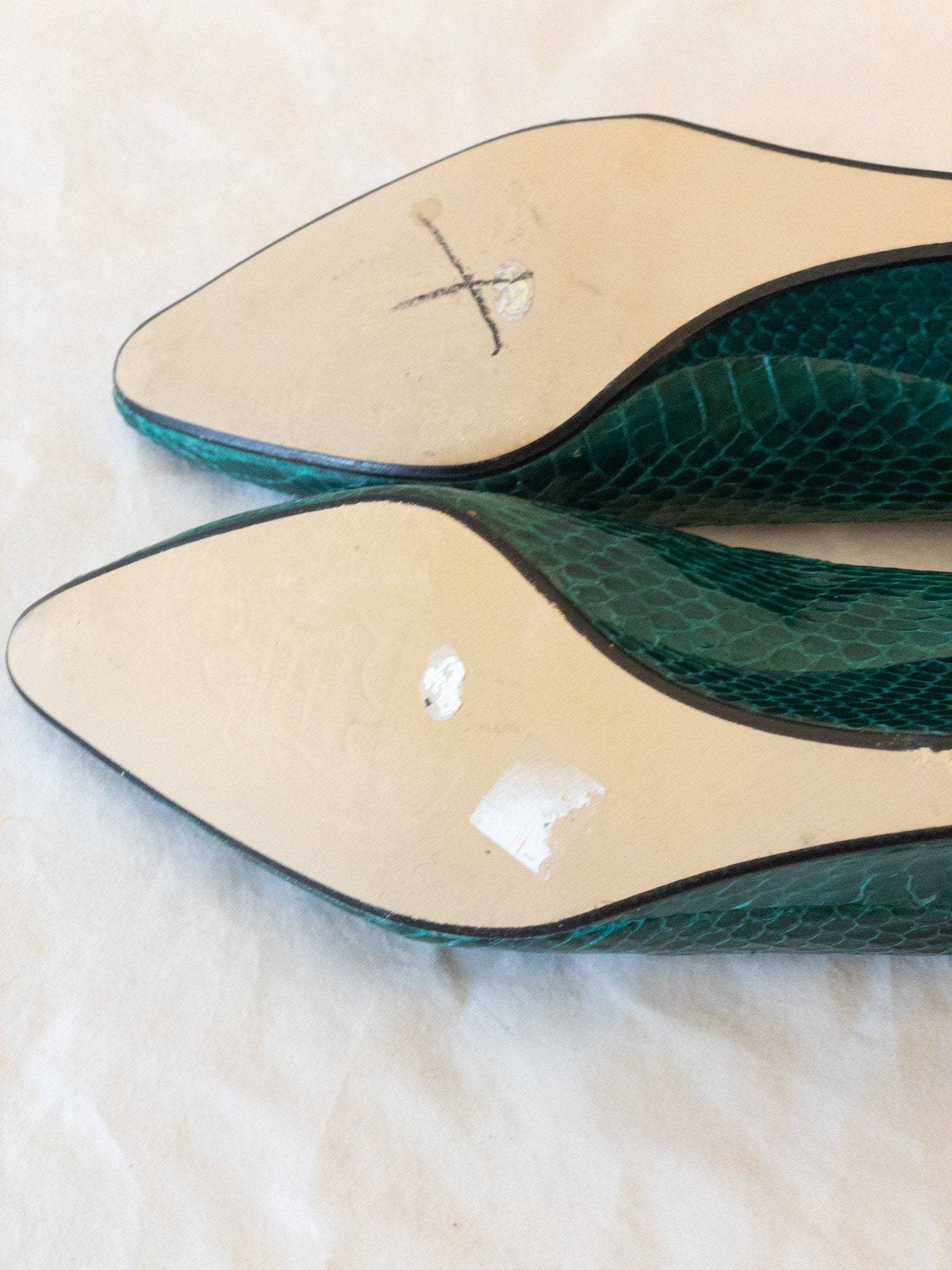 Vintage Green Snakeskin Wedge Shoe J. Renee - Etsy