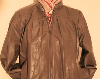 Vintage 80s Brown Leather Jacket: XS Retro Outerwear - Etsy