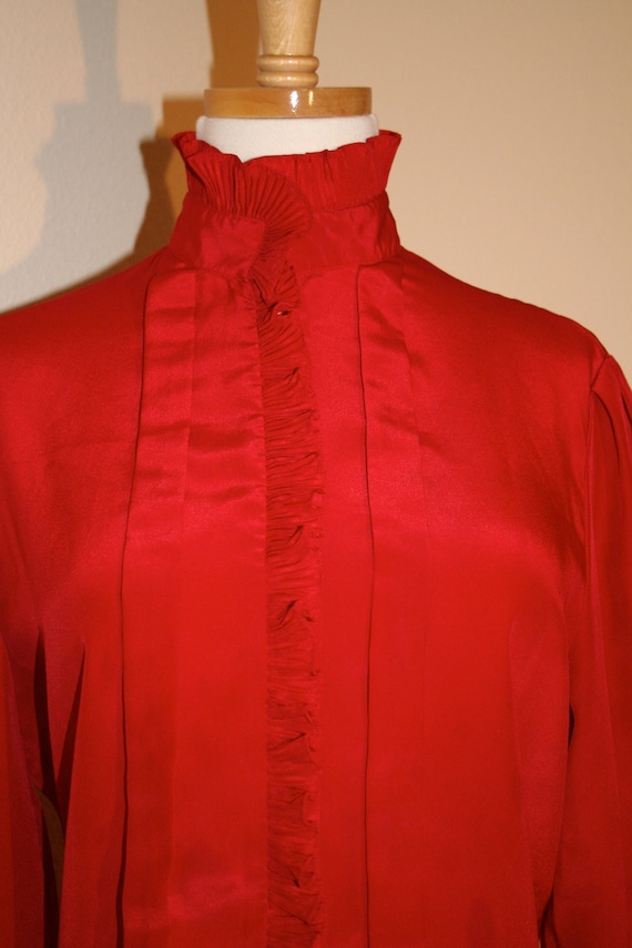 Vintage 1970s Red Blouse by Lloyd Williams for Sa… - image 4