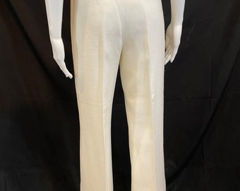 70s〜 vintage linen slacks Vintage 1970s White Linen Wide Legged