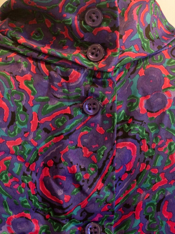 1980s Totally 80s Silk Dressy Blouse - image 5