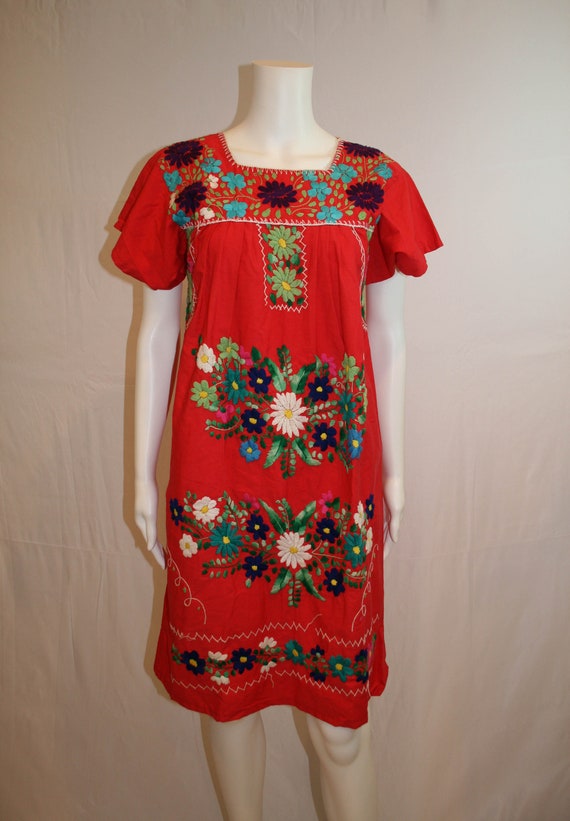 Vintage red mexican dress - Gem