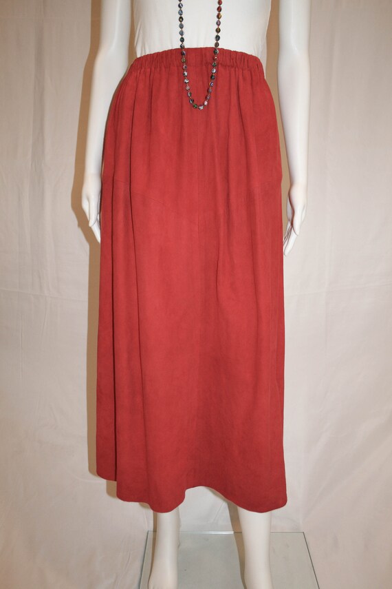 Vintage 1980s New Zealand Lambsuede Skirt - image 2