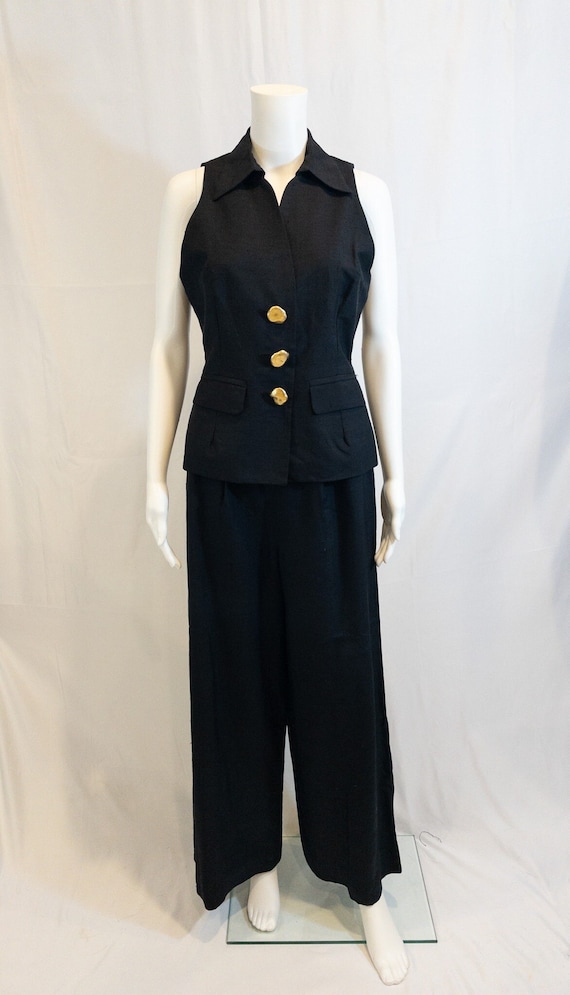 Vintage Todd Oldham Black Silk Vest and Pants