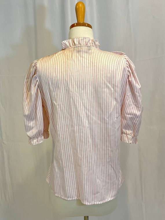 Vintage 1970s Ruffled Candy Stripe Blouse by Frit… - image 3