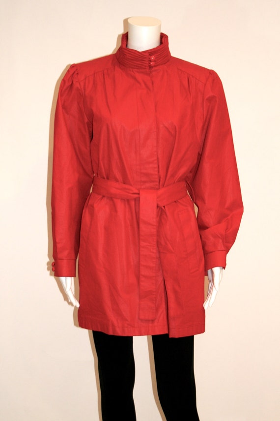 Vintage Red London Fog Trench Coat - image 1