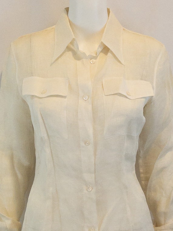 VALENTINO Shell Button Linen Jacket 貝ボタン VALENTINO GARAVANI Crystal-embellished metallic wool-blend