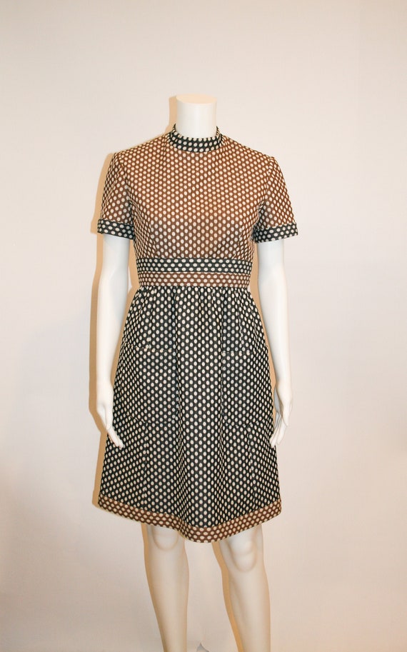 Vintage Joan Leslie by Kasper Navy and Brown Polka