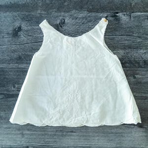 Vintage 1930s White Embroidered Baby Slip Dress Handmade in Madeira Portugal
