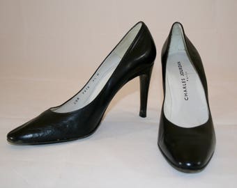 Vintage Charles Jourdan Black Pumps, Vintage Shoes