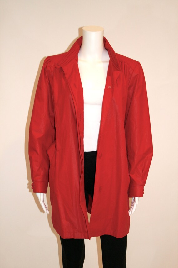 Vintage Red London Fog Trench Coat - image 3