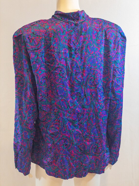 1980s Totally 80s Silk Dressy Blouse - image 4