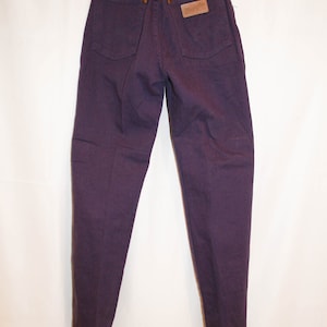 Vaqueros Wrangler vintage de cintura alta, color morado, de la década de 1980 imagen 2