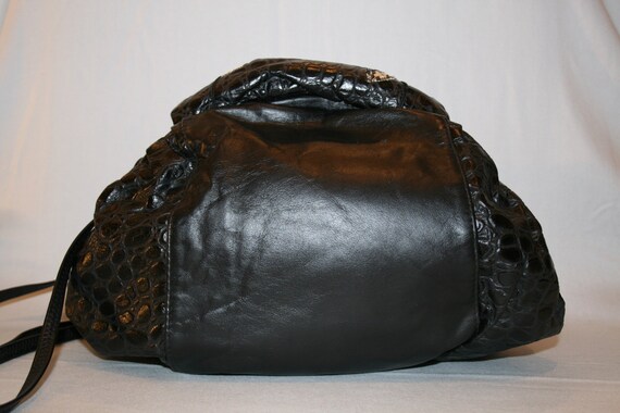 Vintage 1980s Leather & Reptile Patchwork Purse - image 2