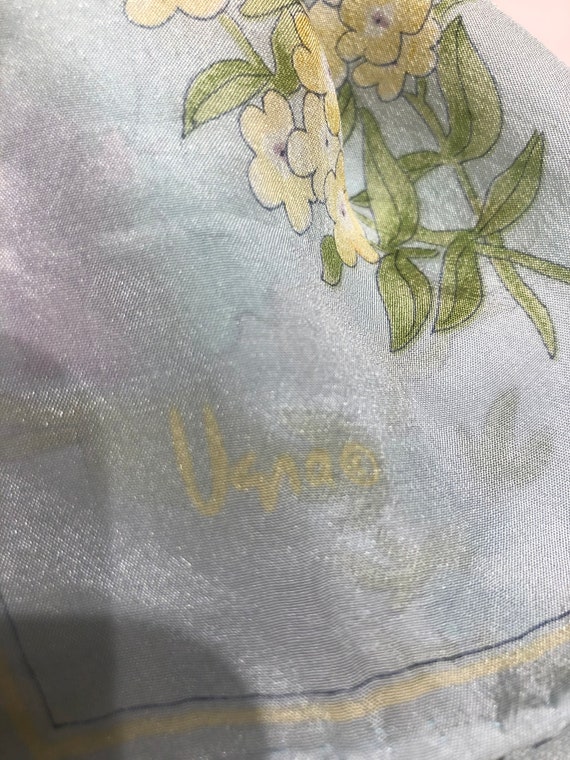 Vintage Vera Long Spring Floral Silk Scarf - image 4