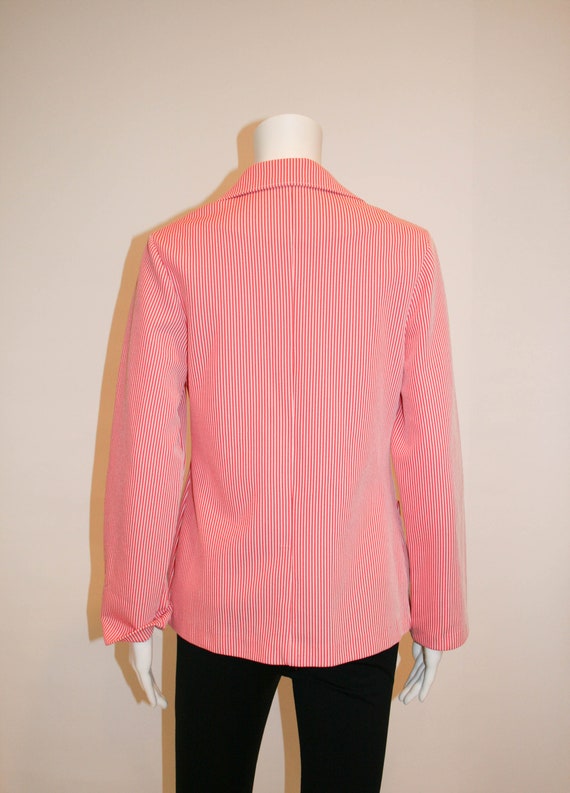 Vintage Coral and White Striped Alfred Dunner Jac… - image 3